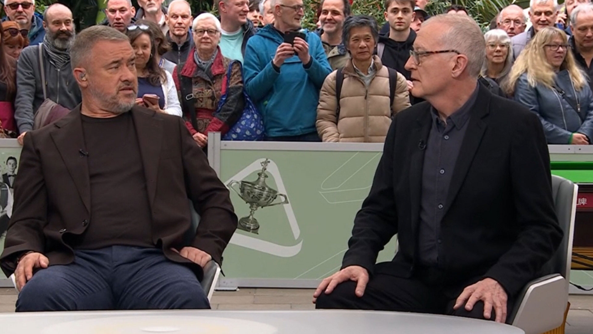BBC pundit Stephen Hendry snaps at Steve Davis live on TV after Ronnie O’Sullivan’s World Snooker Championship win
