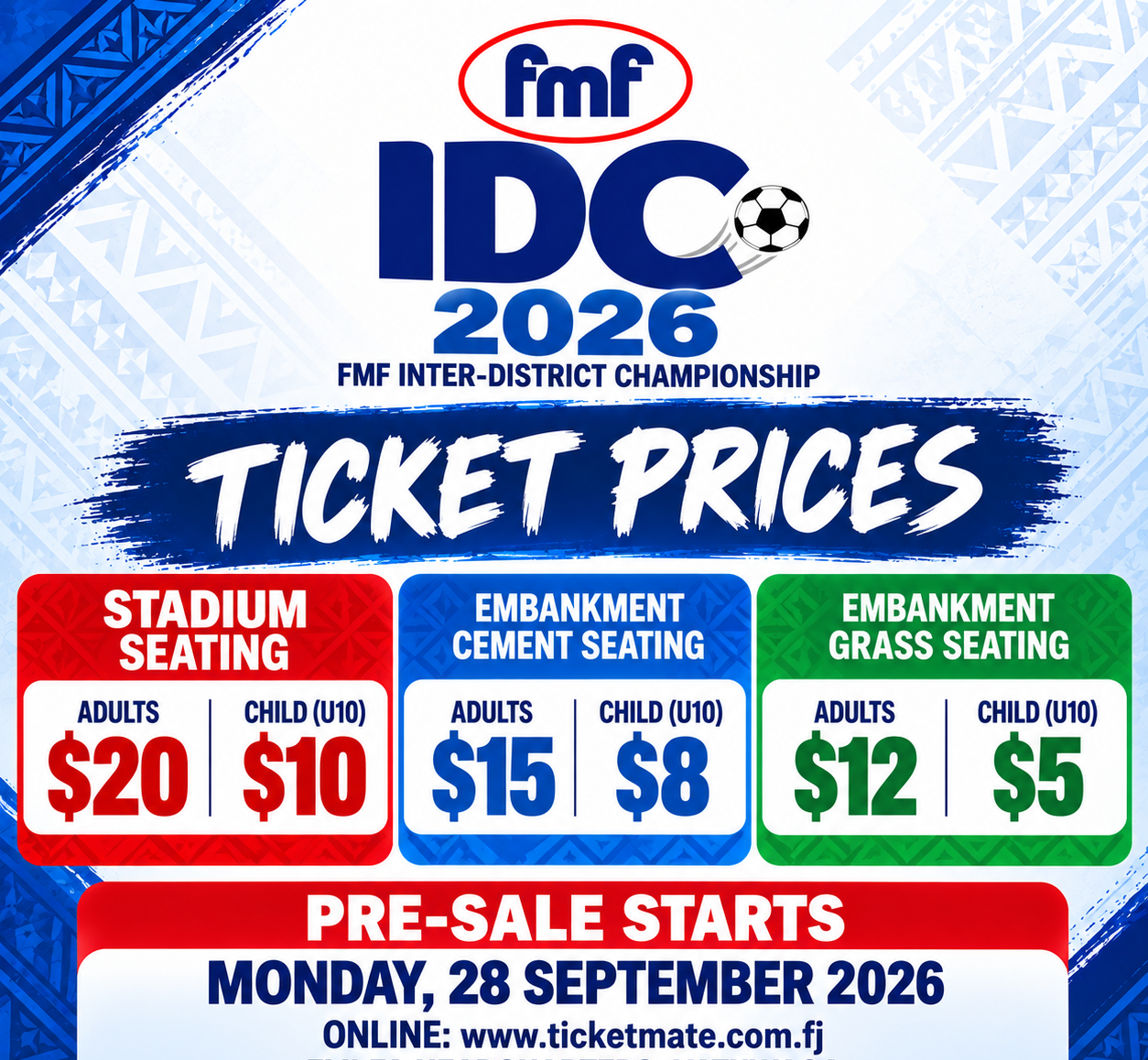 FMF IDC 2026 TICKET PRICES RELEASED